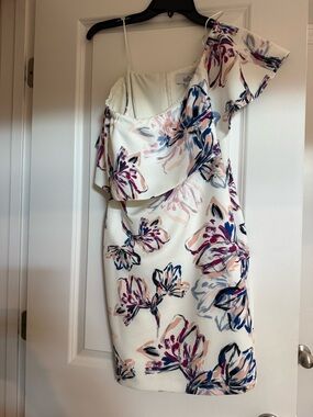 Floral One-Shoulder Cocktail Dress